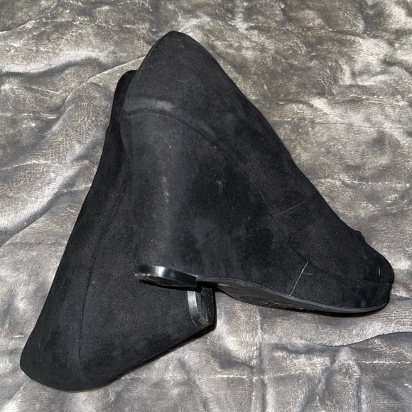 a.n.a. Black Micro Suede Wedges - Picture 7 of 7